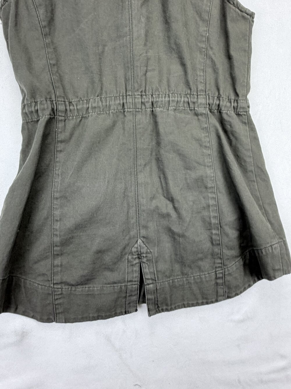 American Rag Women Olive Green Cotton Utility Drawstring Vest Size S - Picture 10 of 14